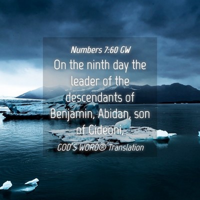Picture 04 - Numbers 7:60 GW - On the ninth day the leader of the descendants of - Bible Verse Picture