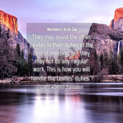 Picture 04 - Numbers 8:26 GW - They may assist the other Levites in their duties - Bible Verse Picture