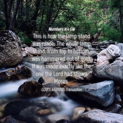 Picture 04 - Numbers 8:4 GW - This is how the lamp stand was made: The whole - Bible Verse Picture