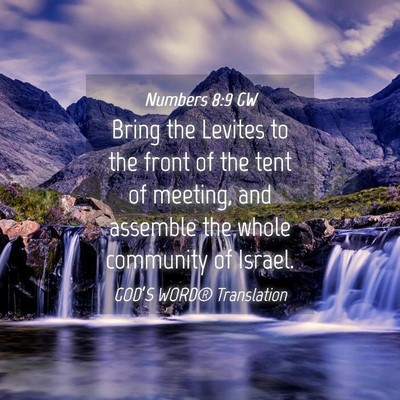 Picture 04 - Numbers 8:9 GW - Bring the Levites to the front of the tent of - Bible Verse Picture