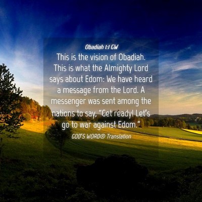 Picture 04 - Obadiah 1:1 GW - This is the vision of Obadiah. This is what the - Bible Verse Picture