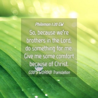 Picture 04 - Philemon 1:20 GW - So, because we’re brothers in the Lord, do - Bible Verse Picture