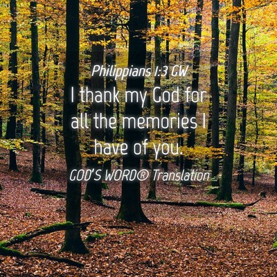 Picture 04 - Philippians 1:3 GW - I thank my God for all the memories I have of - Bible Verse Picture