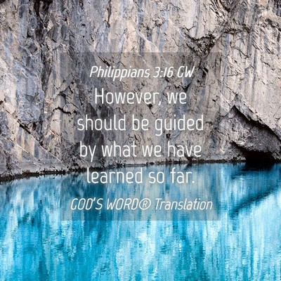 Picture 04 - Philippians 3:16 GW - However, we should be guided by what we have - Bible Verse Picture