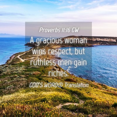 Picture 04 - Proverbs 11:16 GW - A gracious woman wins respect, but ruthless men - Bible Verse Picture