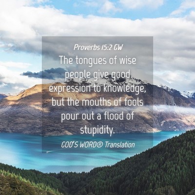 Picture 04 - Proverbs 15:2 GW - The tongues of wise people give good expression - Bible Verse Picture