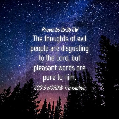 Picture 04 - Proverbs 15:26 GW - The thoughts of evil people are disgusting to the - Bible Verse Picture