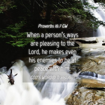 Picture 04 - Proverbs 16:7 GW - When a person’s ways are pleasing to the Lord, - Bible Verse Picture