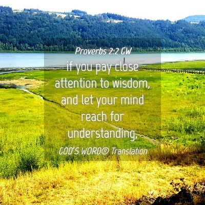 Picture 04 - Proverbs 2:2 GW - if you pay close attention to wisdom, and let - Bible Verse Picture