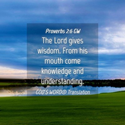 Picture 04 - Proverbs 2:6 GW - The Lord gives wisdom. From his mouth come - Bible Verse Picture