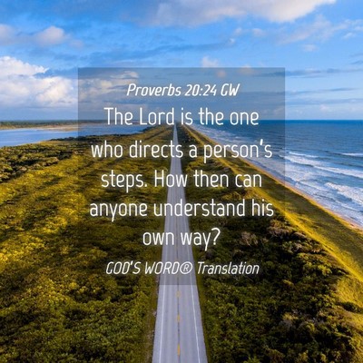 Picture 04 - Proverbs 20:24 GW - The Lord is the one who directs a person’s - Bible Verse Picture