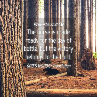 Picture 04 - Proverbs 21:31 GW - The horse is made ready for the day of battle, - Bible Verse Picture