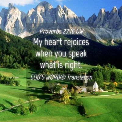 Picture 04 - Proverbs 23:16 GW - My heart rejoices when you speak what is - Bible Verse Picture