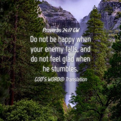 Picture 04 - Proverbs 24:17 GW - Do not be happy when your enemy falls, and do not - Bible Verse Picture