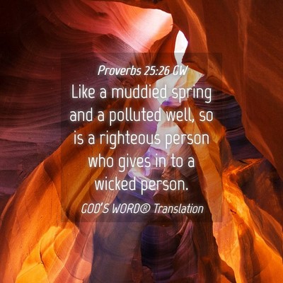 Picture 04 - Proverbs 25:26 GW - Like a muddied spring and a polluted well, so is - Bible Verse Picture