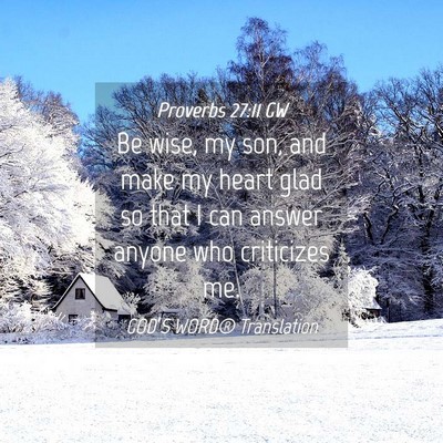 Picture 04 - Proverbs 27:11 GW - Be wise, my son, and make my heart glad so that I - Bible Verse Picture