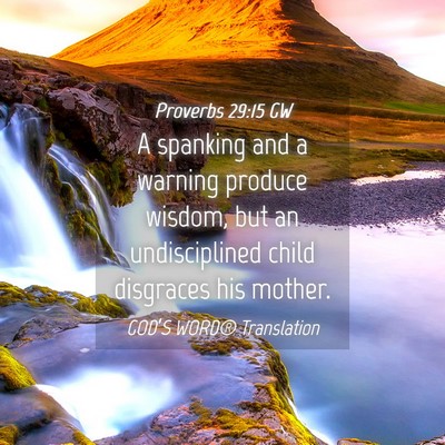 Picture 04 - Proverbs 29:15 GW - A spanking and a warning produce wisdom, but an - Bible Verse Picture
