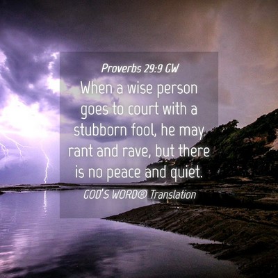 Picture 04 - Proverbs 29:9 GW - When a wise person goes to court with a stubborn - Bible Verse Picture