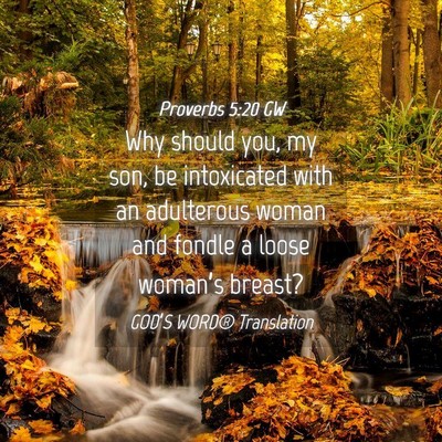Picture 04 - Proverbs 5:20 GW - Why should you, my son, be intoxicated with an - Bible Verse Picture