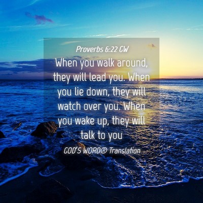 Picture 04 - Proverbs 6:22 GW - When you walk around, they will lead you. When - Bible Verse Picture