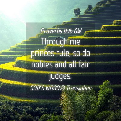 Picture 04 - Proverbs 8:16 GW - Through me princes rule, so do nobles and all - Bible Verse Picture