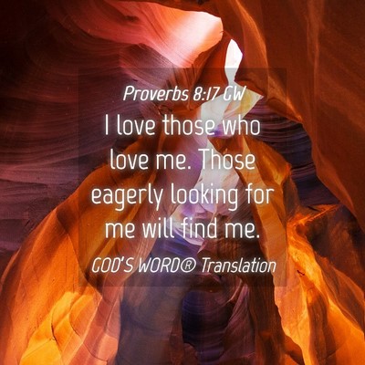 Picture 04 - Proverbs 8:17 GW - I love those who love me. Those eagerly looking - Bible Verse Picture