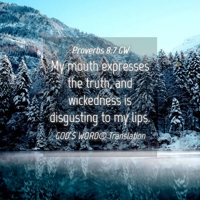 Picture 04 - Proverbs 8:7 GW - My mouth expresses the truth, and wickedness is - Bible Verse Picture