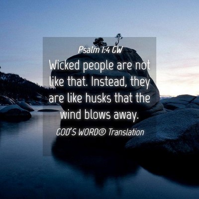 Picture 04 - Psalm 1:4 GW - Wicked people are not like that. Instead, they - Bible Verse Picture