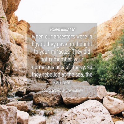 Picture 04 - Psalm 106:7 GW - When our ancestors were in Egypt, they gave no - Bible Verse Picture
