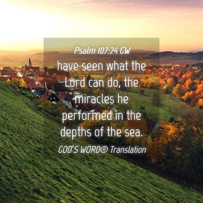 Picture 04 - Psalm 107:24 GW - have seen what the Lord can do, the miracles he - Bible Verse Picture