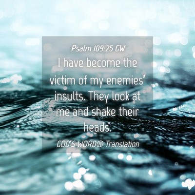 Picture 04 - Psalm 109:25 GW - I have become the victim of my enemies’ - Bible Verse Picture