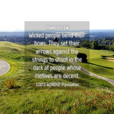 Picture 04 - Psalm 11:2 GW - Wicked people bend their bows. They set their - Bible Verse Picture