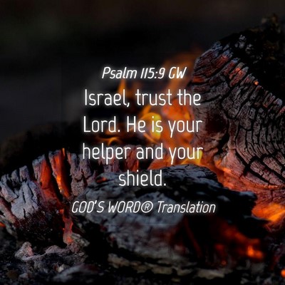 Picture 04 - Psalm 115:9 GW - Israel, trust the Lord. He is your helper and - Bible Verse Picture