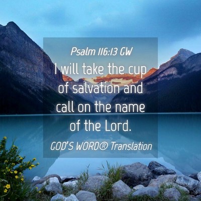 Picture 04 - Psalm 116:13 GW - I will take the cup of salvation and call on the - Bible Verse Picture