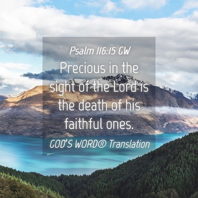 Picture 04 - Psalm 116:15 GW - Precious in the sight of the Lord is the death of - Bible Verse Picture