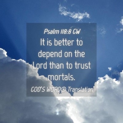Picture 04 - Psalm 118:8 GW - It is better to depend on the Lord than to trust - Bible Verse Picture