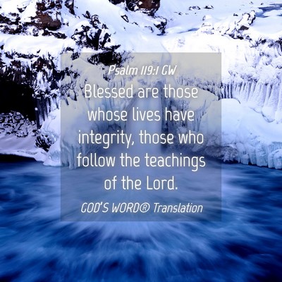 Picture 04 - Psalm 119:1 GW - Blessed are those whose lives have integrity, - Bible Verse Picture