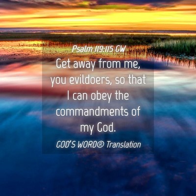 Picture 04 - Psalm 119:115 GW - Get away from me, you evildoers, so that I can - Bible Verse Picture