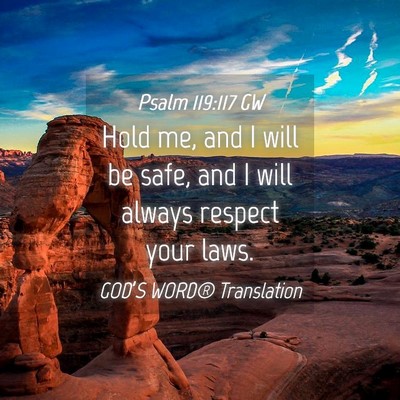 Picture 04 - Psalm 119:117 GW - Hold me, and I will be safe, and I will always - Bible Verse Picture