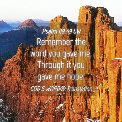 Picture 04 - Psalm 119:49 GW - Remember the word you gave me. Through it you - Bible Verse Picture
