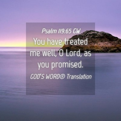 Picture 04 - Psalm 119:65 GW - You have treated me well, O Lord, as you - Bible Verse Picture