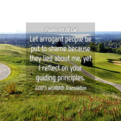 Picture 04 - Psalm 119:78 GW - Let arrogant people be put to shame because they - Bible Verse Picture