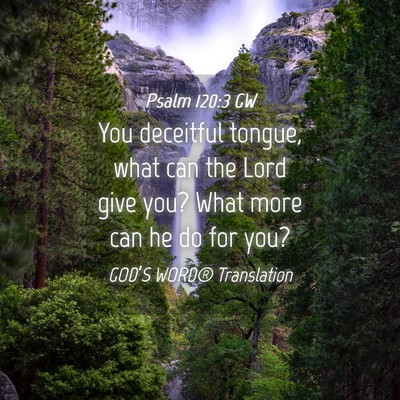 Picture 04 - Psalm 120:3 GW - You deceitful tongue, what can the Lord give you? - Bible Verse Picture