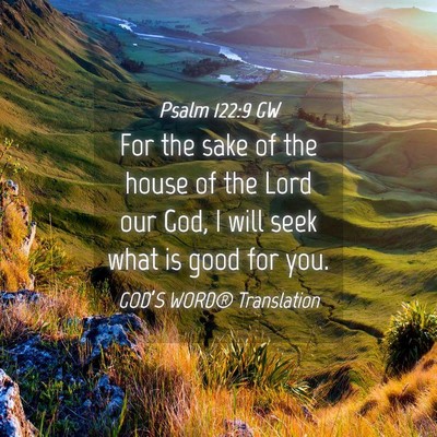 Picture 04 - Psalm 122:9 GW - For the sake of the house of the Lord our God, I - Bible Verse Picture