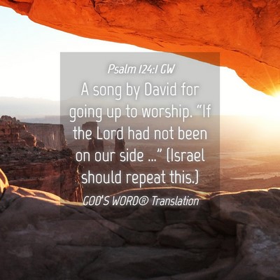 Picture 04 - Psalm 124:1 GW - A song by David for going up to worship. “If - Bible Verse Picture