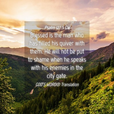 Picture 04 - Psalm 127:5 GW - Blessed is the man who has filled his quiver with - Bible Verse Picture