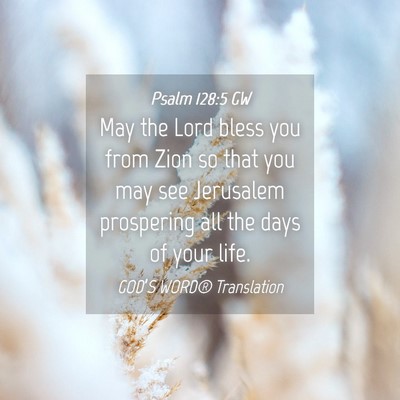 Picture 04 - Psalm 128:5 GW - May the Lord bless you from Zion so that you may - Bible Verse Picture