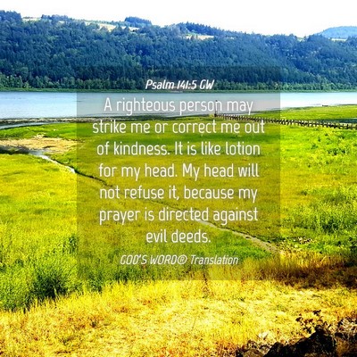 Picture 04 - Psalm 141:5 GW - A righteous person may strike me or correct me - Bible Verse Picture
