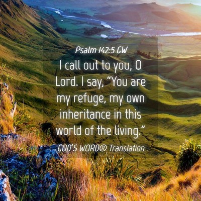 Picture 04 - Psalm 142:5 GW - I call out to you, O Lord. I say, “You are my - Bible Verse Picture