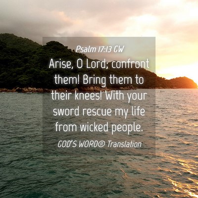 Picture 04 - Psalm 17:13 GW - Arise, O Lord; confront them! Bring them to their - Bible Verse Picture